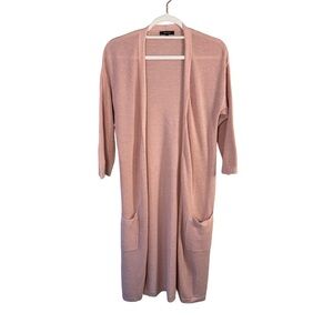 RW&CO. Blush Knit Open Front Cardigan 3/4 Sleeves Size XS Neutral Minimalist